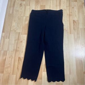 Talbots Womens Chatham Scallop-hem Crop in deep navy Side Zipper Size 4